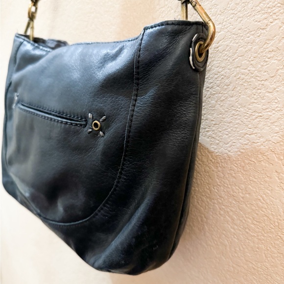 The Sak Womens Indio Hobo Hand/Shoulder Bag Black Leather Braded Handle - Picture 6 of 12